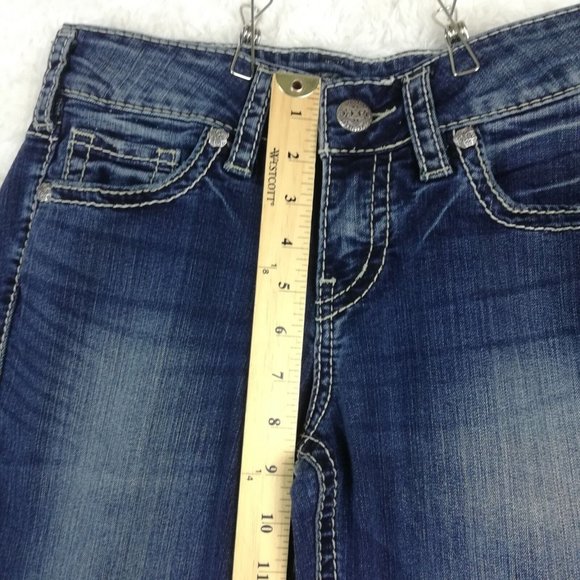 Silver Womens Jeans Suki Mid Slim Boot Cut Blue Denim Super Stretch Med Wash 27 - Picture 8 of 13